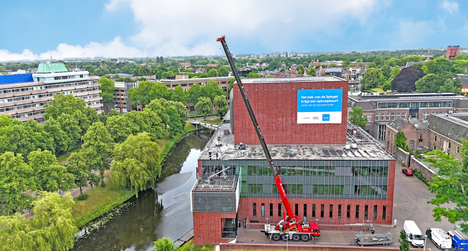 totaal overzicht montage rechte hangbrug Spiegel Zwolle 